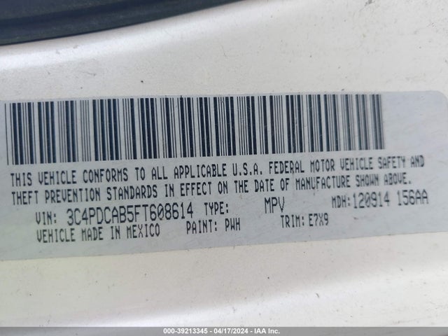 Dodge JOURNEY SE 2015 3C4PDCAB5FT608614 Image 9