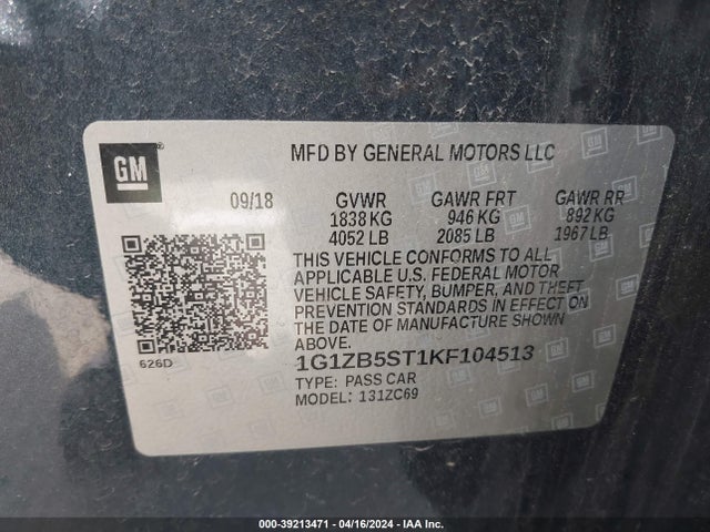 Chevrolet Malibu 1ls 2019 1G1ZB5ST1KF104513 Image 9
