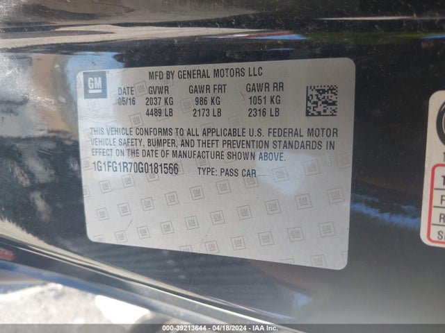 Chevrolet CAMARO 2SS 2016 1G1FG1R70G0181566 Image 9
