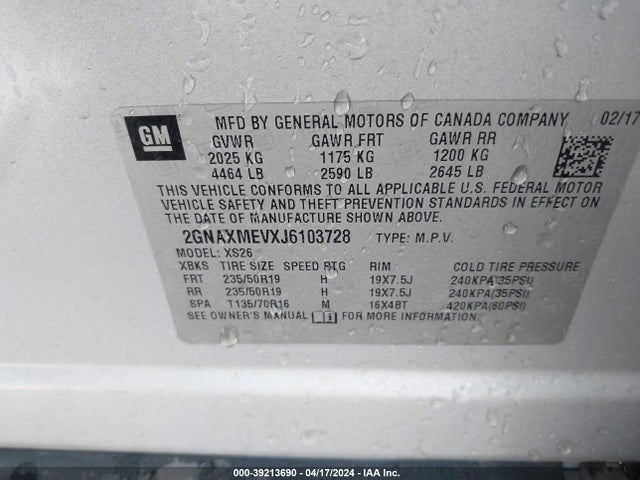 Chevrolet Equinox Premier 2018 2GNAXMEVXJ6103728 Image 9