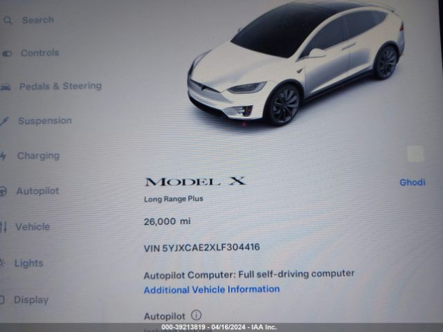 5YJXCAE2XLF304416 Tesla Model X Long Range Dual Motor All-wheel Drive/long Range Plus Dual Motor All-wheel Drive