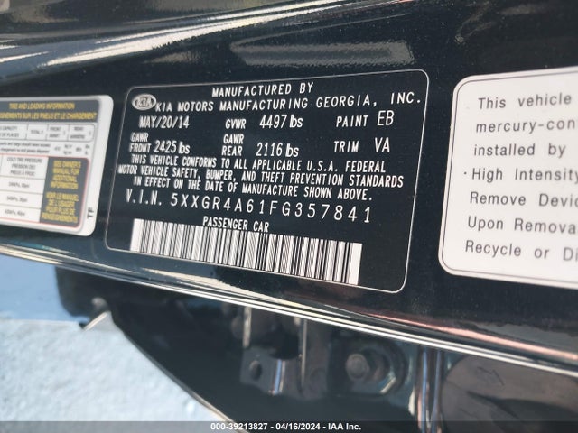 KIA Optima Sx Turbo 2015 5XXGR4A61FG357841 Image 9