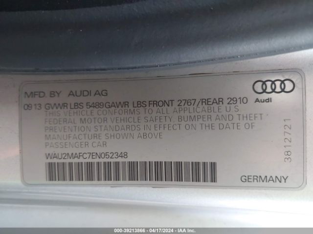 WAU2MAFC7EN052348 Audi A7 3.0 Tdi Premium Plus