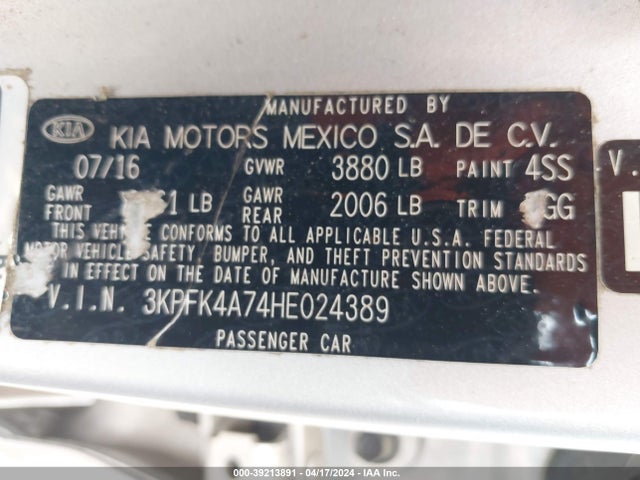 KIA FORTE LX 2017 3KPFK4A74HE024389 Image 9