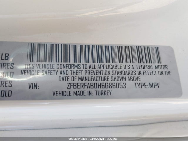 ZFBERFAB0H6G86053 RAM Promaster City Tradesman