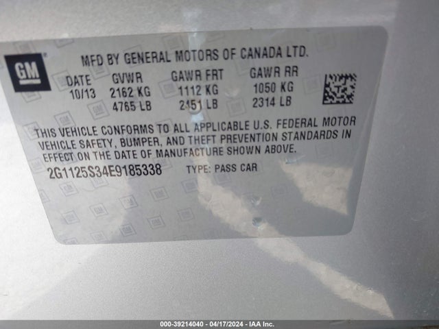 Chevrolet Impala 2lt 2014 2G1125S34E9185338 Image 9