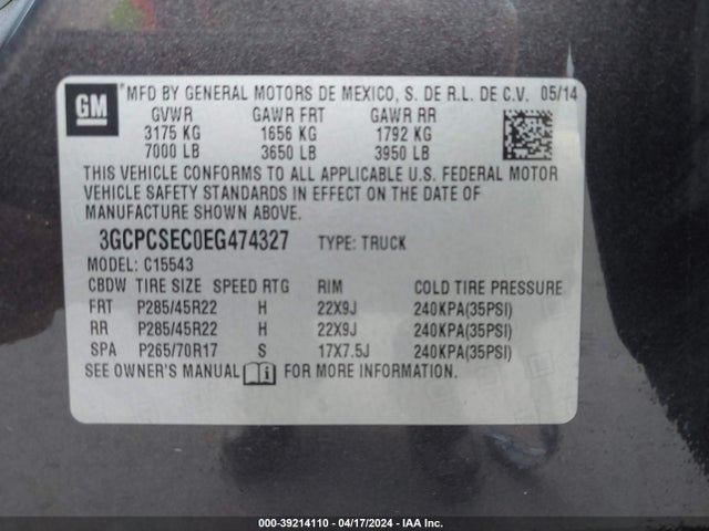 Chevrolet Silverado 1500 1lz 2014 3GCPCSEC0EG474327 Image 9