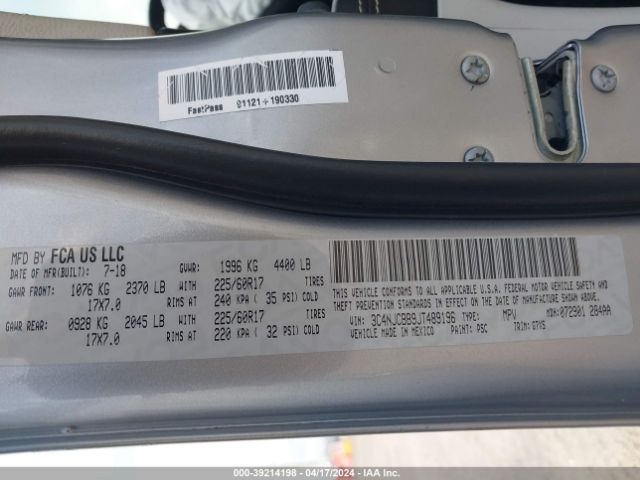 3C4NJCBB9JT489196 Jeep Compass Sun And Wheel Fwd