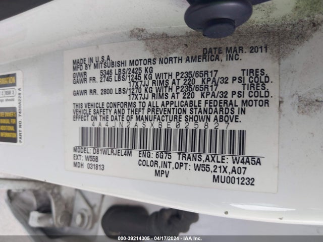 2011 MITSUBISHI ENDEAVOR 4A4JN2ASXBE025827 Photo 8
