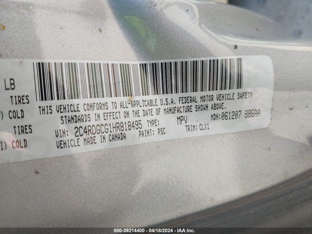 Dodge Grand Caravan Sxt 2017 2C4RDGCG1HR818495 Image 9