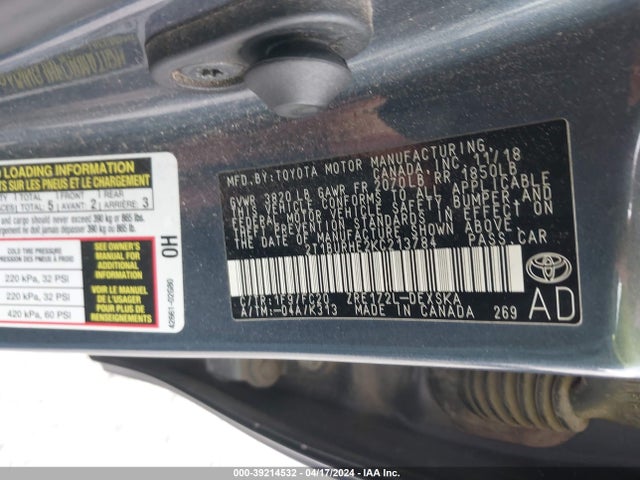Toyota COROLLA SE 2019 2T1BURHE2KC213784 Image 9