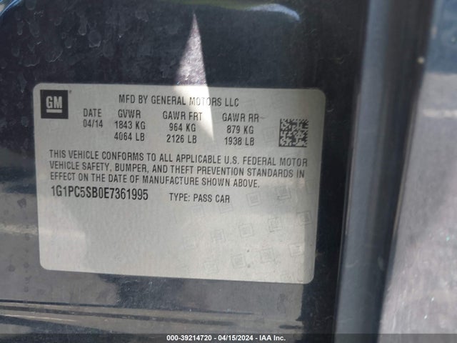 Chevrolet Cruze 1lt Auto 2014 1G1PC5SB0E7361995 Image 9