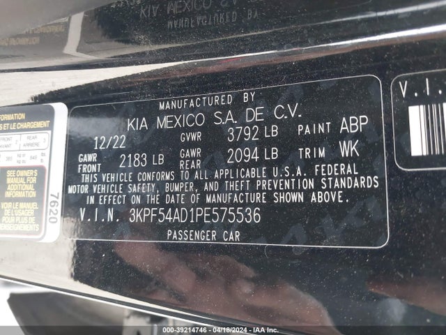 KIA Forte Gt-line 2023 3KPF54AD1PE575536 Image 9