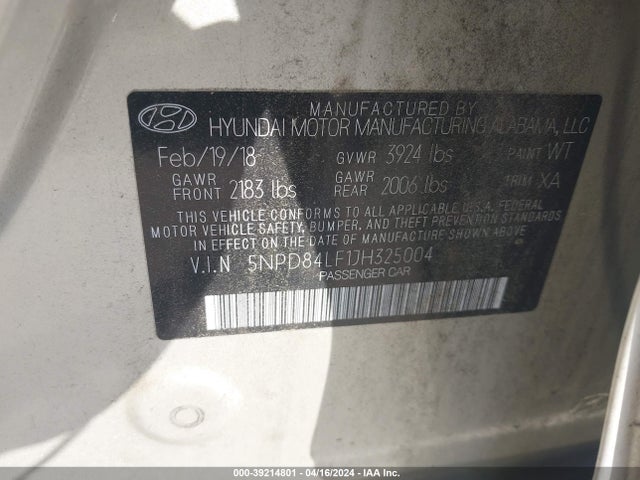Hyundai Elantra Value Edition 2018 5NPD84LF1JH325004 Image 9