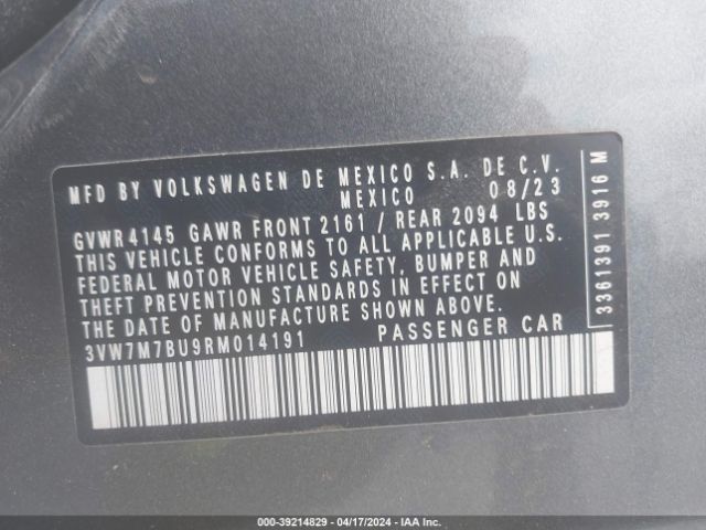 3VW7M7BU9RM014191 Volkswagen Jetta 1.5t Se