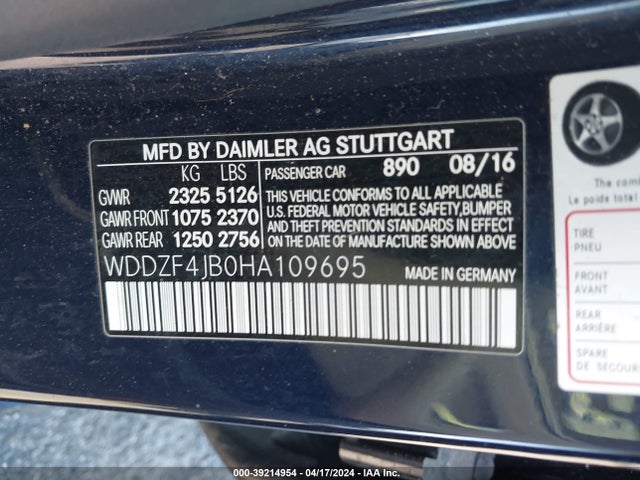Mercedes-Benz E 300 2017 WDDZF4JB0HA109695 Image 9