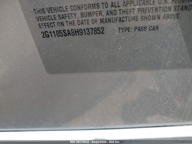 Chevrolet IMPALA 1LT 2017 2G1105SA8H9137852 Image 9
