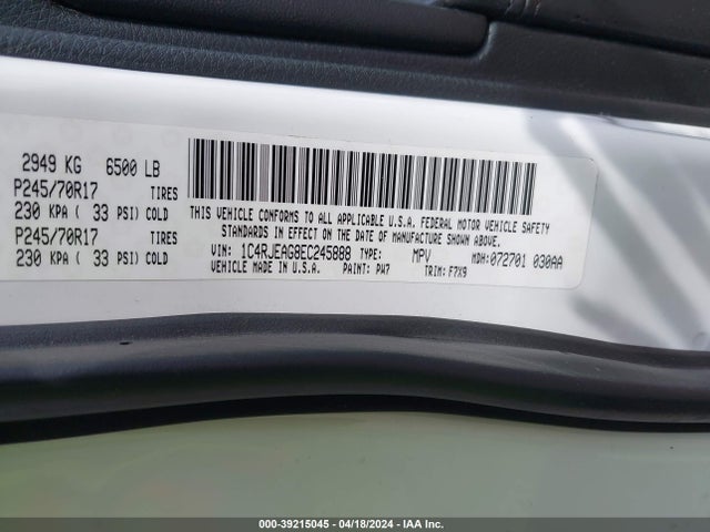 Jeep Grand Cherokee Laredo 2014 1C4RJEAG8EC245888 Image 9