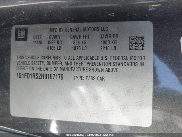 Chevrolet Camaro 2lt 2017 1G1FD1RS2H0167179 Image 9