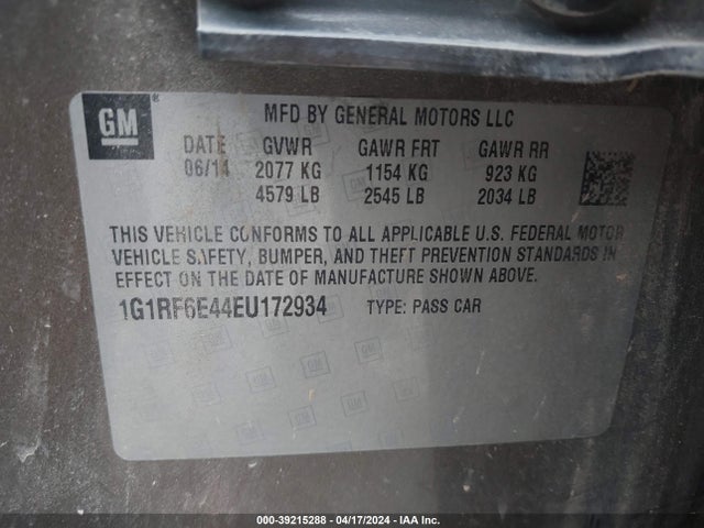 Chevrolet Volt 2014 1G1RF6E44EU172934 Image 9
