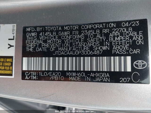 Toyota PRIUS XLE 2023 JTDACAAU0P3006487 Image 9