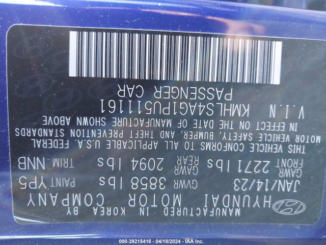 Hyundai ELANTRA SEL 2023 KMHLS4AG1PU511161 Image 9