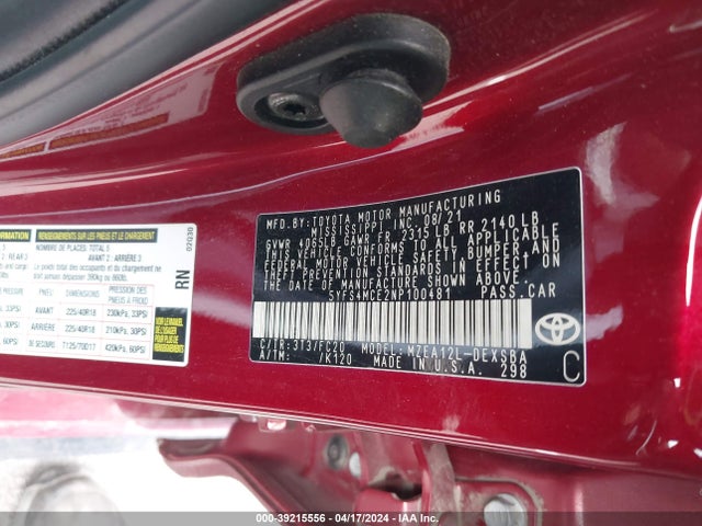 Toyota Corolla Se Nightshade Edition 2022 5YFS4MCE2NP100481 Image 9
