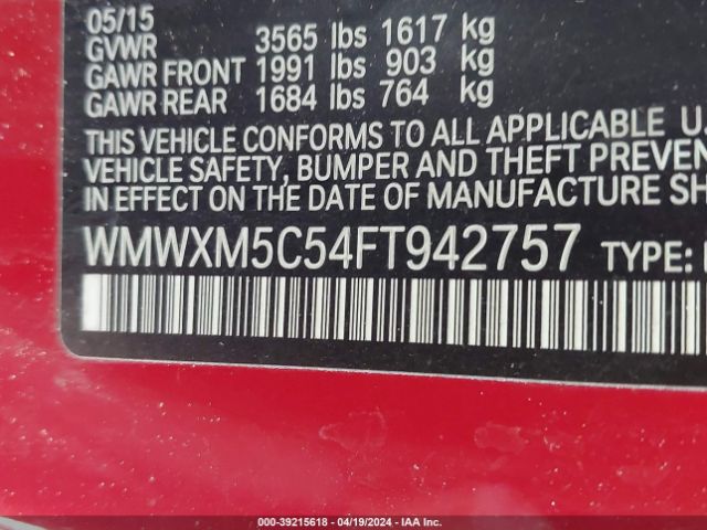 WMWXM5C54FT942757 Mini Hardtop Cooper