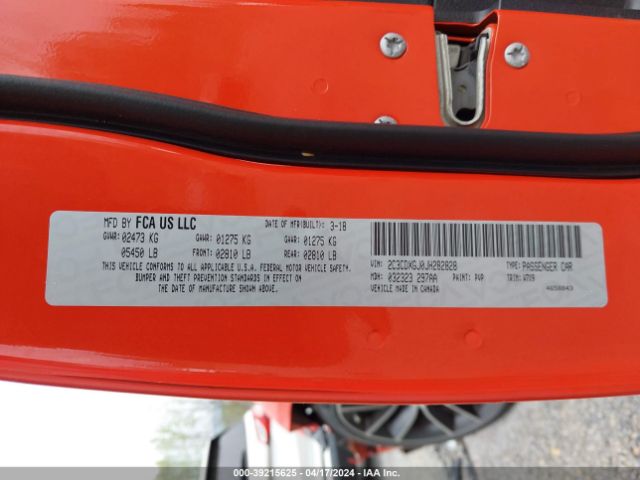 2C3CDXGJ0JH282828 Dodge Charger R/t Scat Pack Rwd