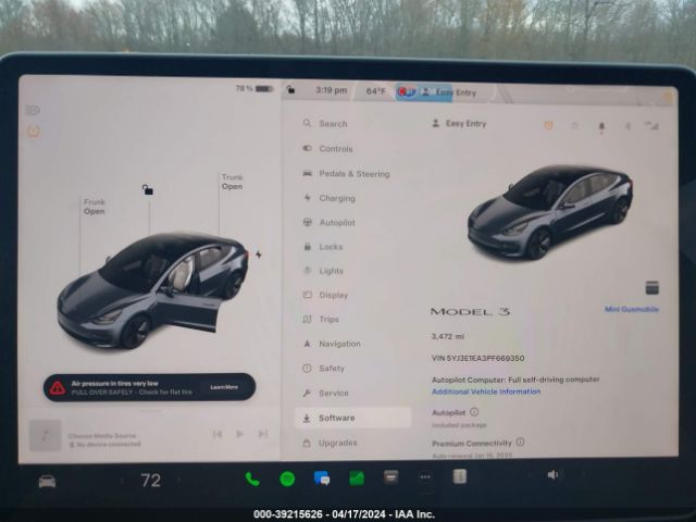 5YJ3E1EA3PF669350 Tesla Model 3 Rear-wheel Drive