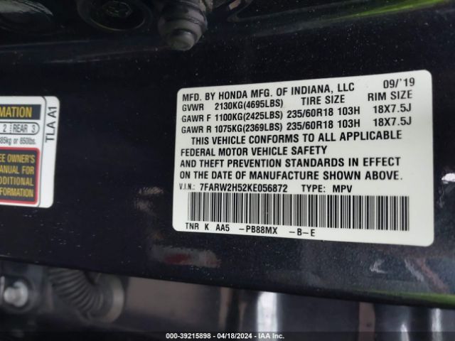 7FARW2H52KE056872 Honda CR-V EX