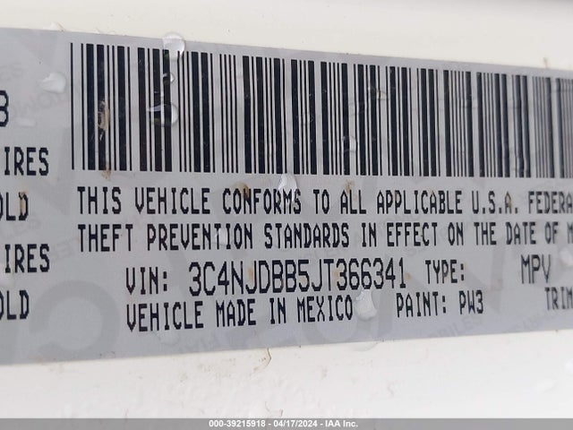 3C4NJDBB5JT366341 Jeep Compass Latitude 4x4