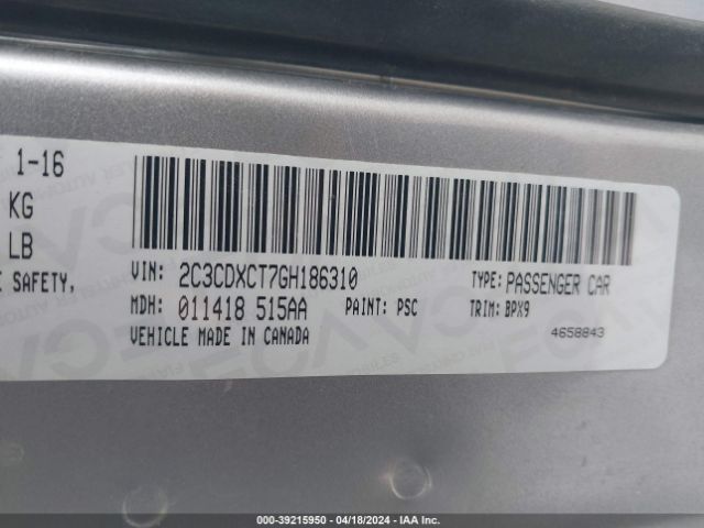 2C3CDXCT7GH186310 Dodge CHARGER R/T