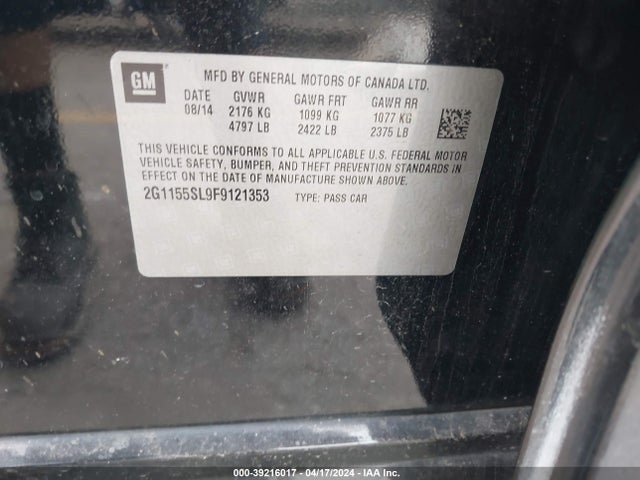 Chevrolet Impala 1lz 2015 2G1155SL9F9121353 Image 9