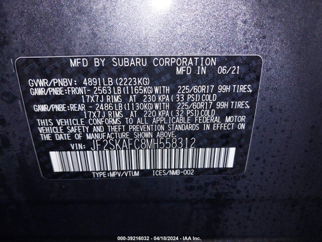 Subaru Forester Premium 2021 JF2SKAFC8MH558312 Image 9
