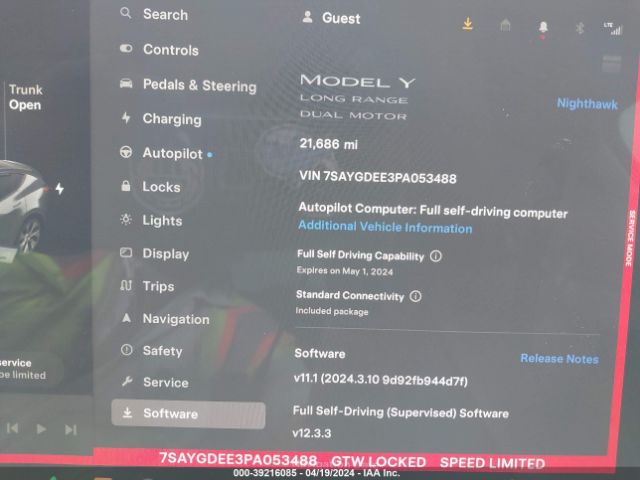 7SAYGDEE3PA053488 Tesla Model Y Awd/long Range Dual Motor All-wheel Drive