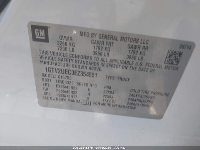 GMC Sierra 1500 Sle 2014 1GTV2UEC0EZ354551 Image 9