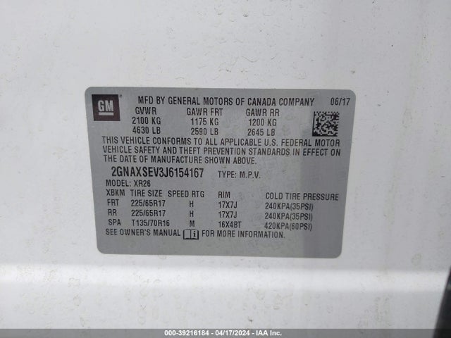 Chevrolet EQUINOX LT 2018 2GNAXSEV3J6154167 Image 9