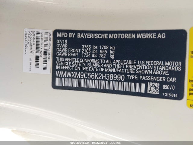 2019 MINI HARDTOP WMWXM9C56K2H38990 Photo 8