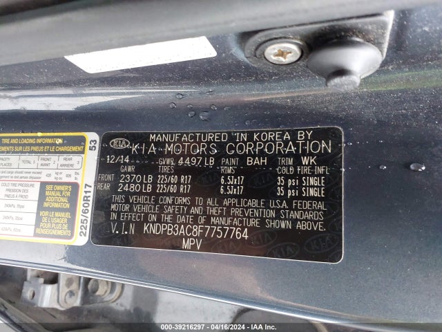 KIA Sportage Lx 2015 KNDPB3AC8F7757764 Image 9