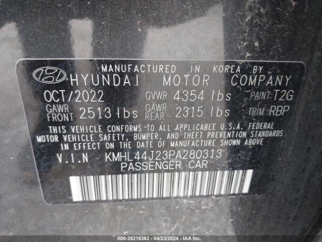KMHL44J23PA280313 Hyundai Sonata Sel Plus
