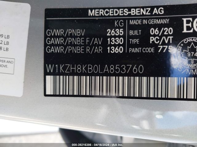 2020 MERCEDES-BENZ AMG E 63 W1KZH8KB0LA853760 Photo 8