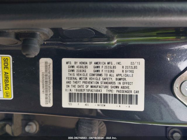 19UUB2F7XFA018943 Acura Tlx V6 Advance