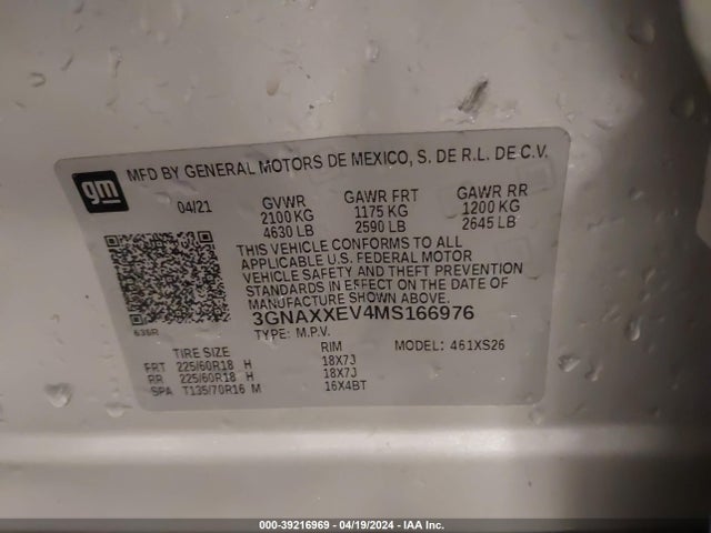 Chevrolet Equinox Awd Premier 2021 3GNAXXEV4MS166976 Image 9