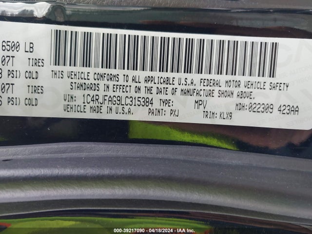1C4RJFAG9LC315384 Jeep Grand Cherokee Altitude 4x4