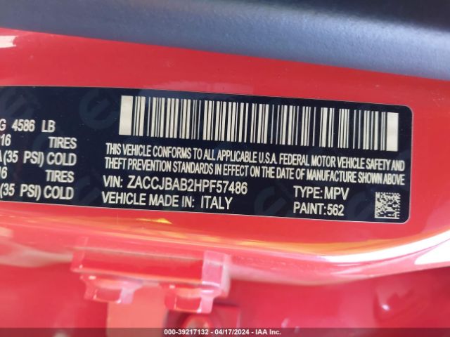 ZACCJBAB2HPF57486 Jeep Renegade Sport 4x4