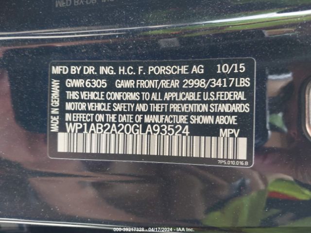 WP1AB2A20GLA93524 Porsche CAYENNE S