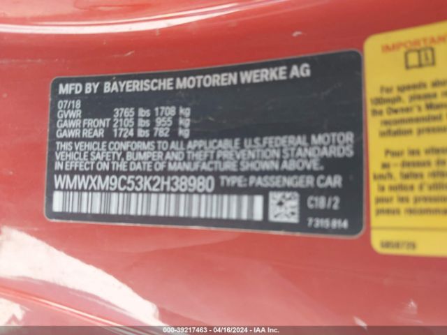 2019 MINI HARDTOP WMWXM9C53K2H38980 Photo 8