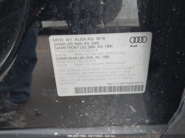WA1D7AFP4HA059270 Audi Q5 3.0t Premium Plus