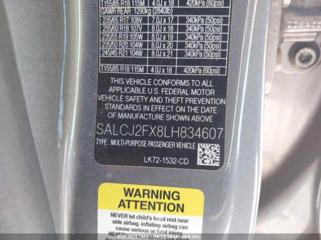 SALCJ2FX8LH834607 Land Rover Discovery Sport S